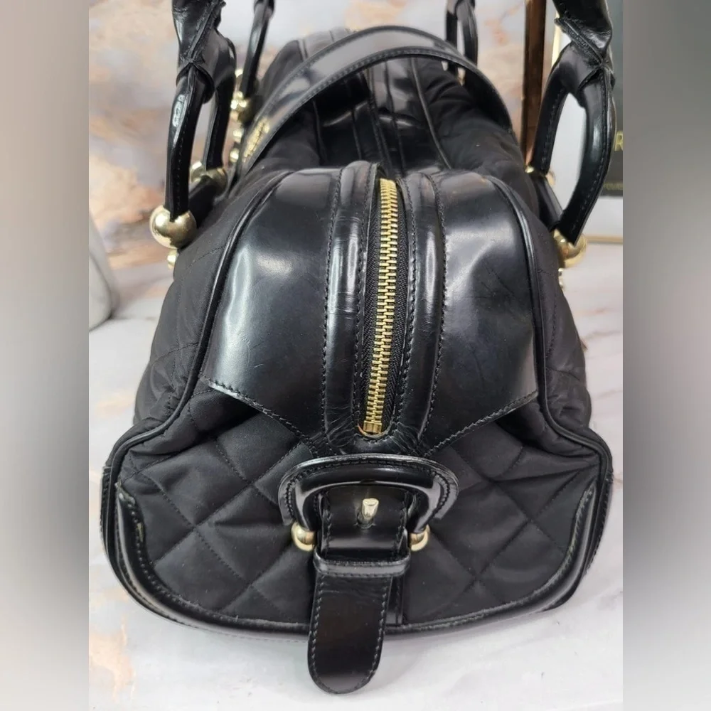 Burberry Quilted Nylon Manor Satchel Bag